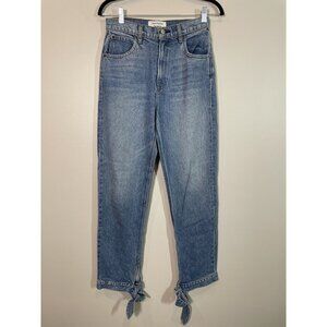 Reformation Chiara Jeans Size 25 Shasta Wash Tencel Blend Bow Tie Hems
